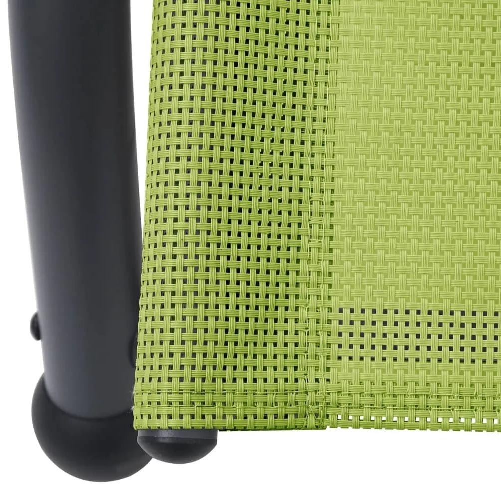 vidaXL Ξαπλώστρα Διπλή Πράσινη από Textilene με Σκίαστρο