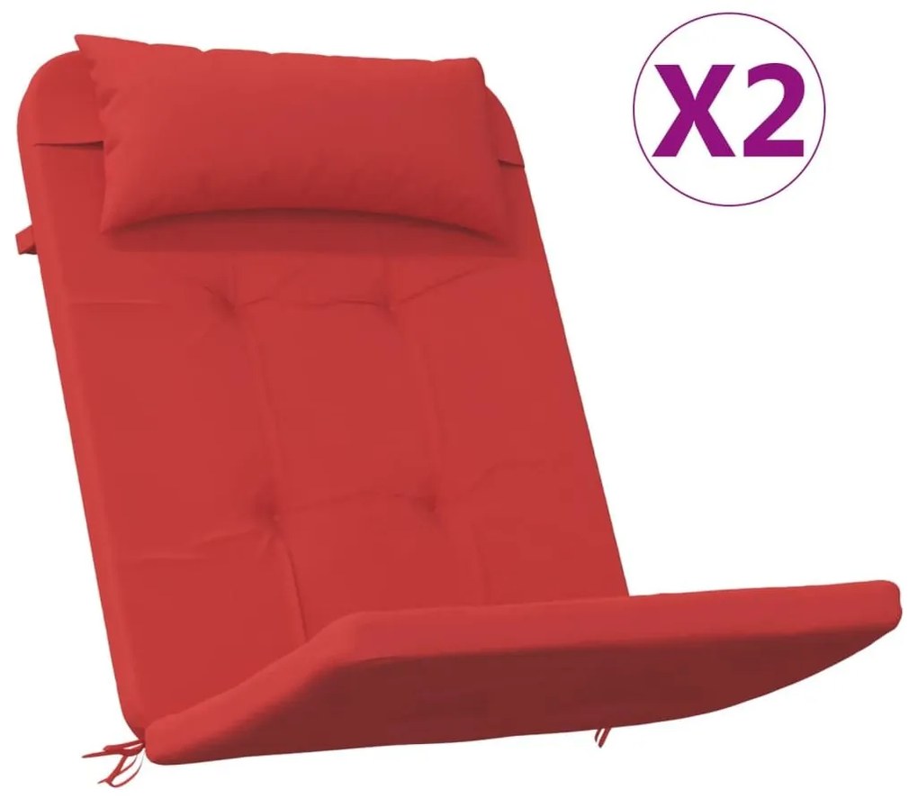 Μαξιλάρια Καρέκλας Adirondack 2 τεμ. Κόκκινο από Ύφασμα Oxford - Κόκκινο
