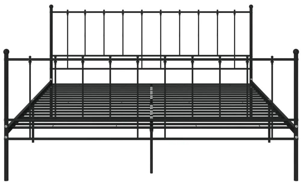 vidaXL Πλαίσιο Κρεβατιού Μαύρο 200 x 200 εκ. Μεταλλικό