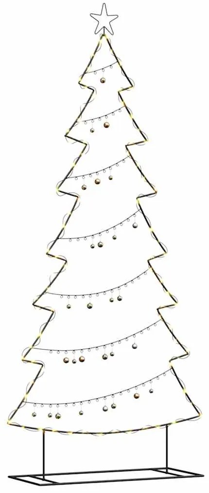 vidaXL Μεταλλικό χριστουγεννιάτικο δέντρο με βάση Μαύρο 210 cm Ατσάλι