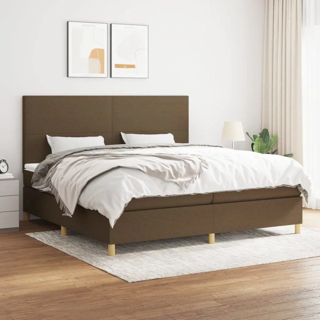 ΚΡΕΒΑΤΙ BOXSPRING ΜΕ ΣΤΡΩΜΑ ΣΚΟΥΡΟ ΚΑΦΕ 200X200 ΕΚ. ΥΦΑΣΜΑΤΙΝΟ 3142204