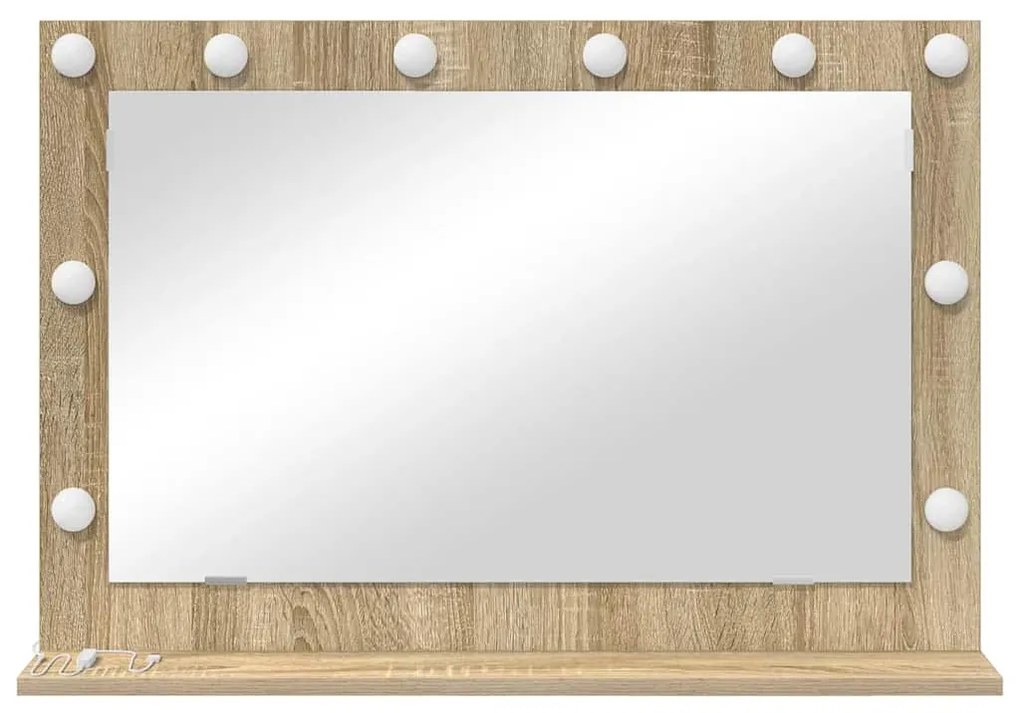 vidaXL Καθρέφτης τουαλέτας Ορθογώνιος Δρύς Sonoma 80 x 55 x 18 εκ.