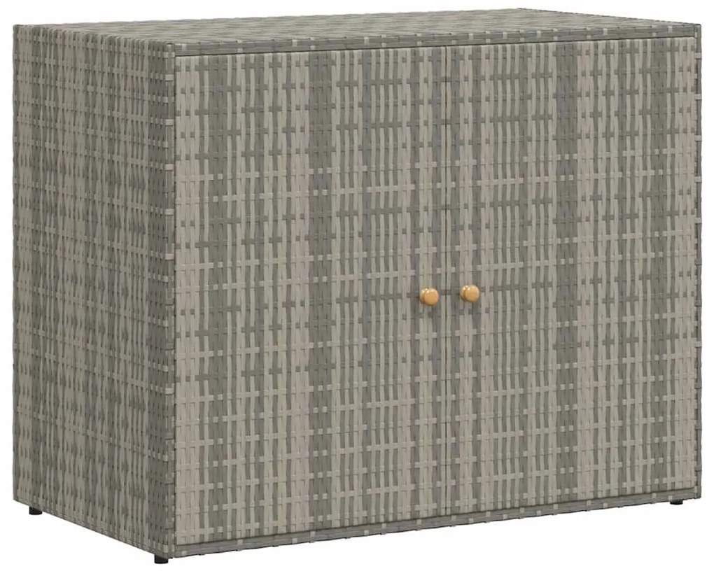 vidaXL Ντουλάπι Αποθήκευσης Κήπου Γκρι 100x55,5x80 εκ. Συνθετικό Ρατάν
