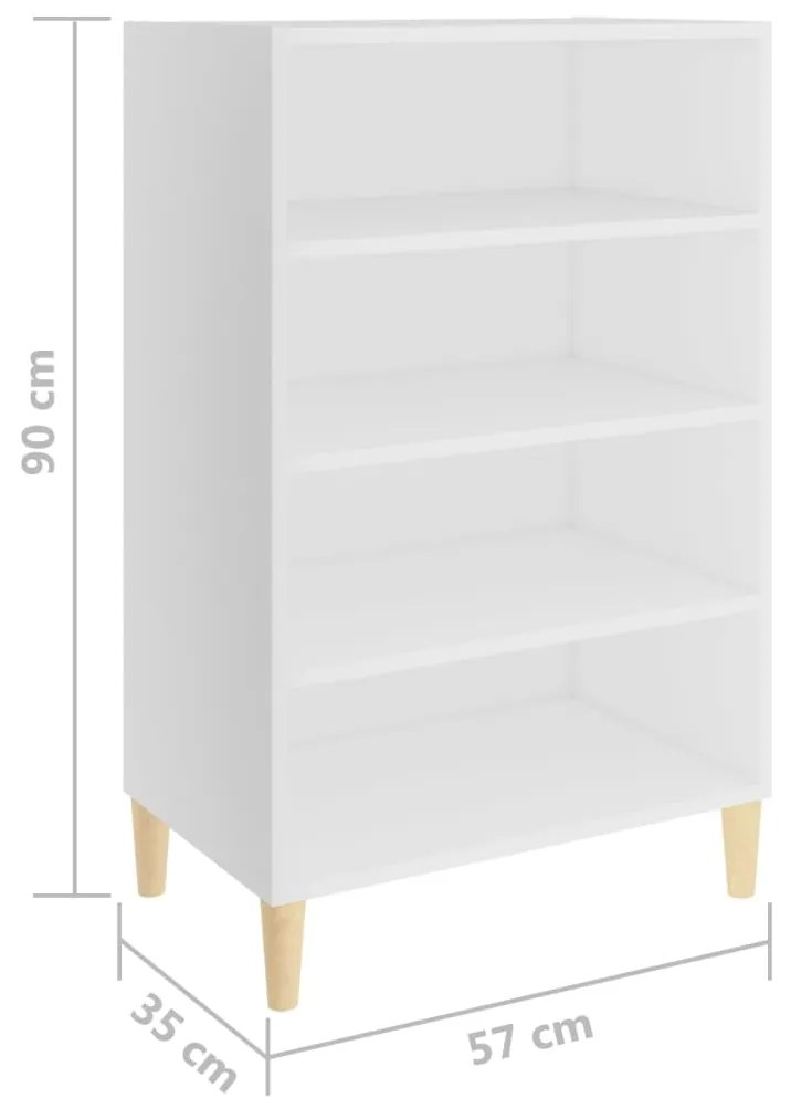vidaXL Ραφιέρα Λευκή 57 x 35 x 90 εκ. από Μοριοσανίδα