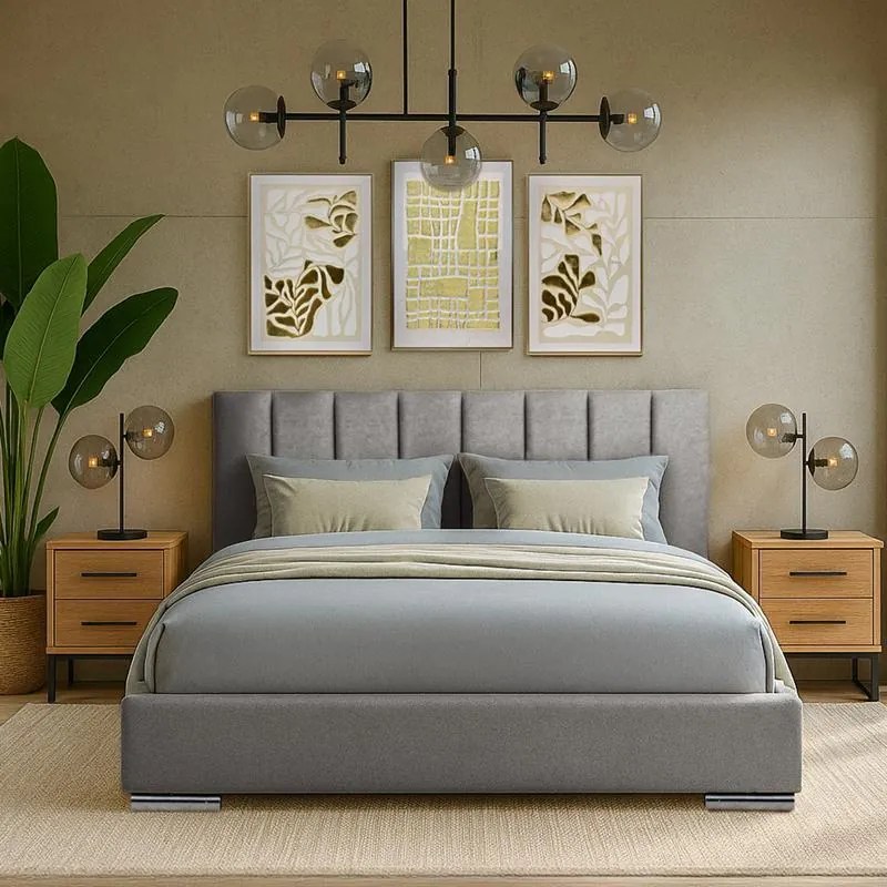 Επενδυμένο Κρεβάτι Udine Fylliana Ανθρακί 160x200 εκ. 167x214x115 εκ.