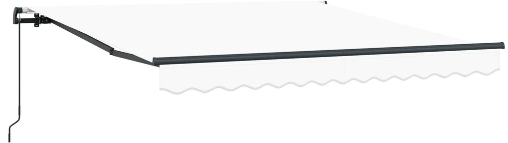 vidaXL Χειροκίνητη Ανασυρόμενη Τέντα Λευκή 350x250 cm