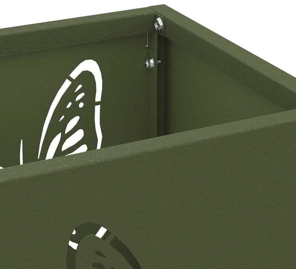 vidaXL Σχέδιο &amp; βάση αποθήκευσης Ελιά 15.5 x 15.5 x 49 εκ Μέταλλο