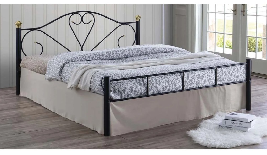 Κρεβάτι Lazar Black E8067 210X168X95 cm Υπέρδιπλo Metal
