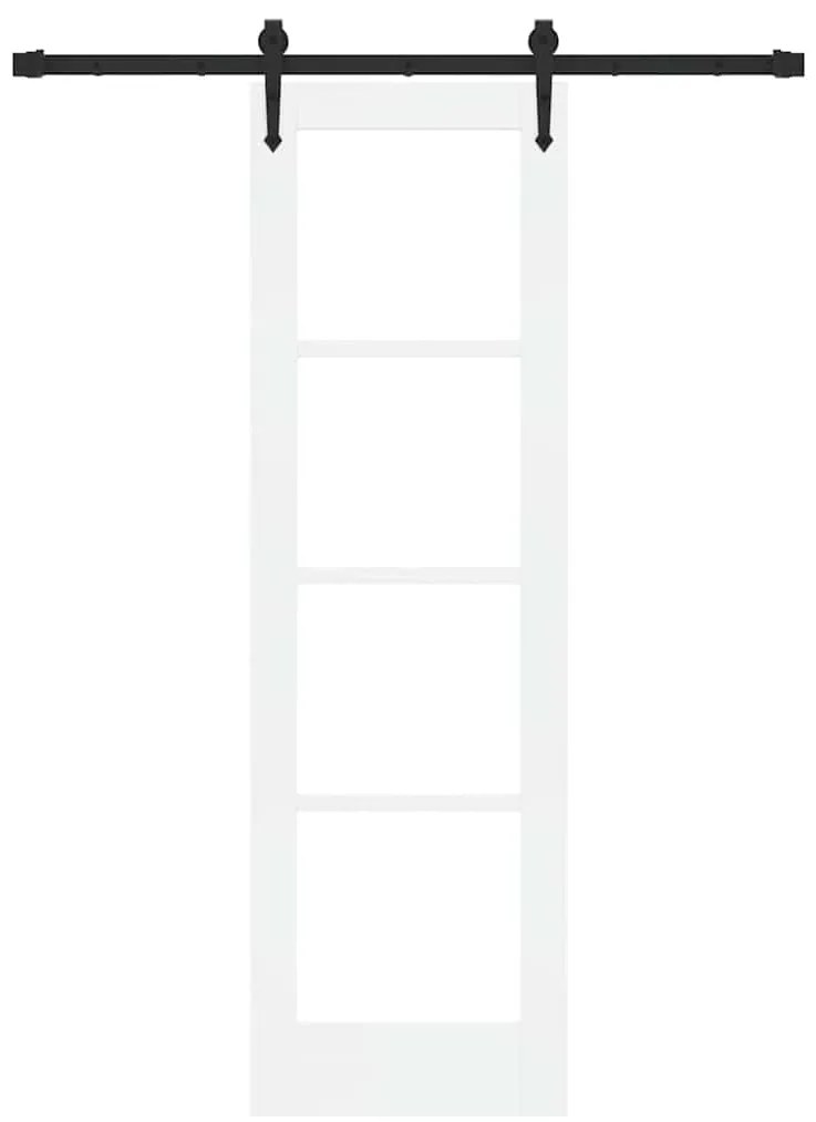 vidaXL Συρόμενη Πόρτα Λευκό 61 x 198.5 εκ. Ξύλο και μέταλλο