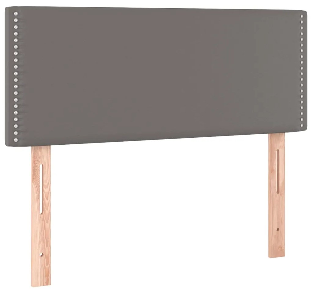 Κρεβάτι Boxspring με Στρώμα Γκρι 80 x 200 εκ. Συνθετικό Δέρμα 3127221