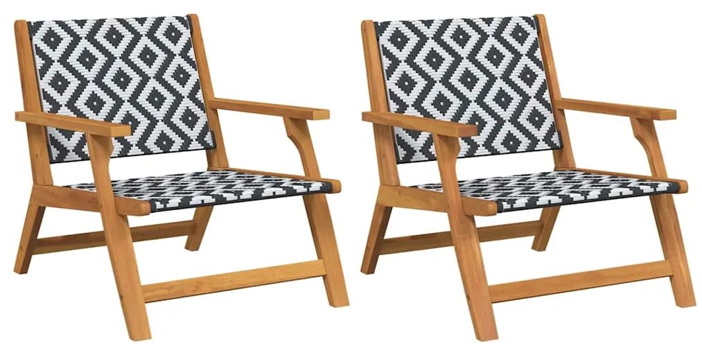 vidaXL Εξωτερικά Έπιπλα 2 pcs Λευκό 67 x 78 x 73εκ Μασίφ ξύλο ακακίας