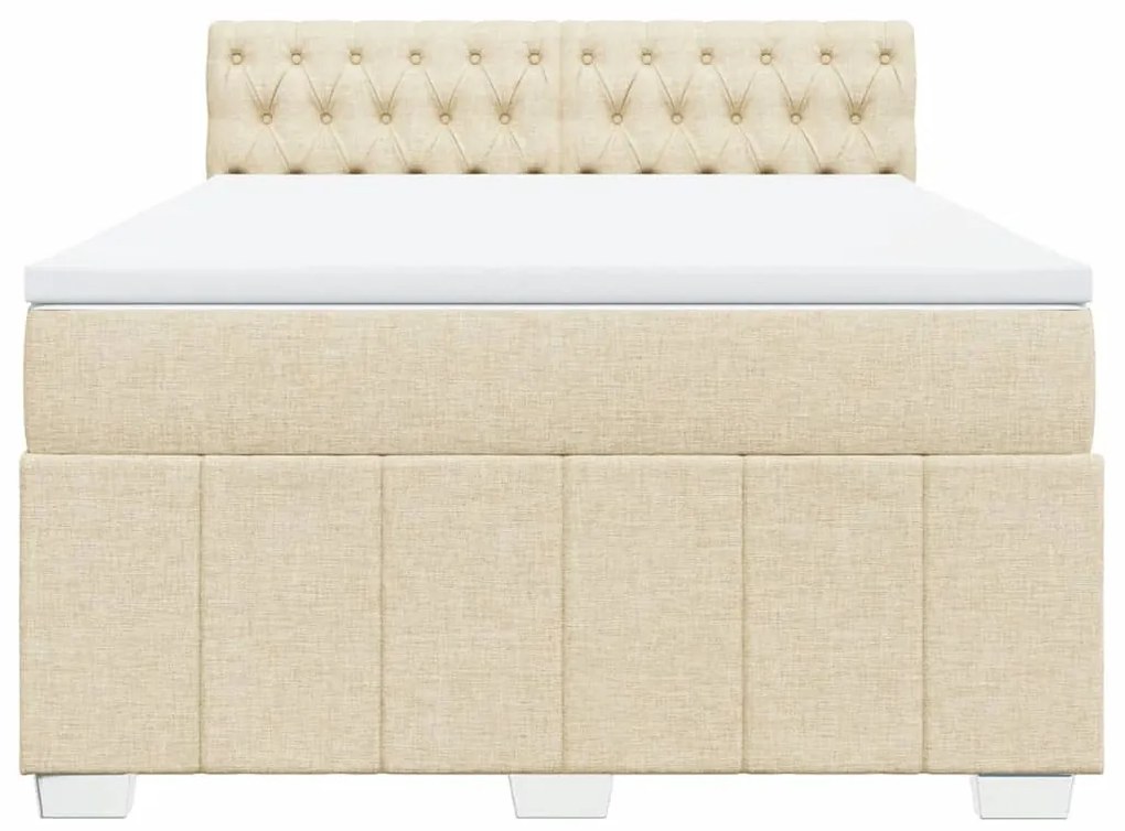 ΚΡΕΒΑΤΙ BOXSPRING ΜΕ ΣΤΡΩΜΑ ΚΡΕΜ 160X200 ΕΚ. ΥΦΑΣΜΑΤΙΝΟ 3287131