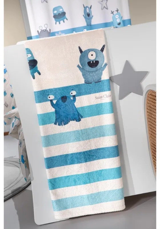 Κουβέρτα Κούνιας Fleece Ultrasoft Monsters Blue 110x140 - Saint Clair