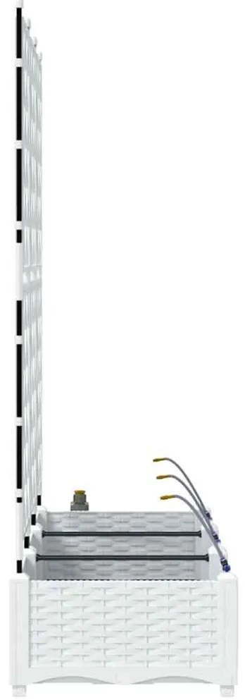 vidaXL Γλάστρα Κήπου 3 pcs Λευκό Ατσάλι