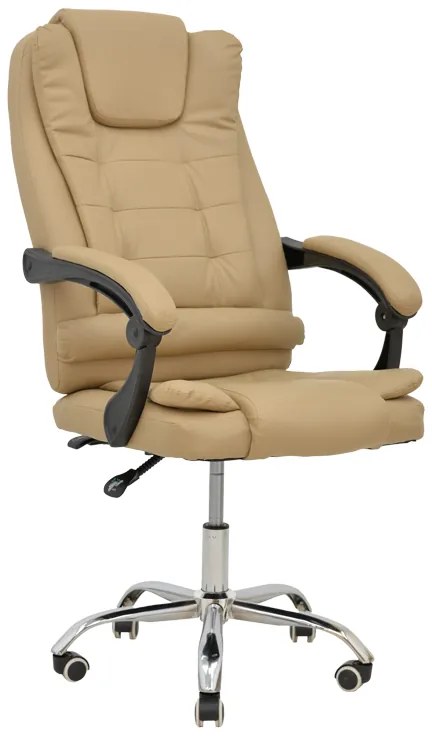 Καρέκλα γραφείου διευθυντή Toronsi pakoworld μπεζ pu 60x68x128εκ