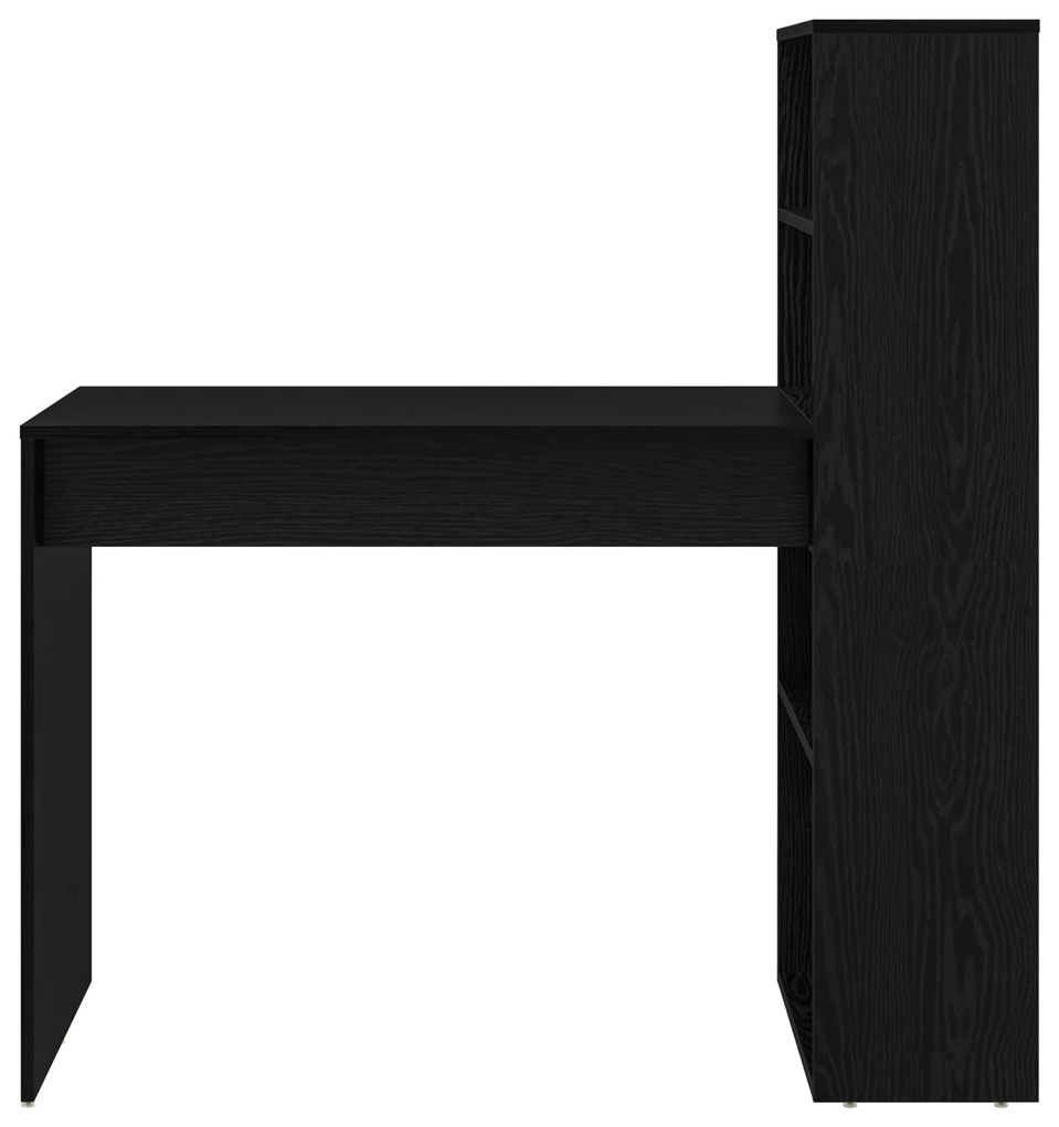 vidaXL Γραφείο με Αποθήκευση Μαύρης Δρυς 113x54x120 εκ Επεξεργασμένο Ξύλο