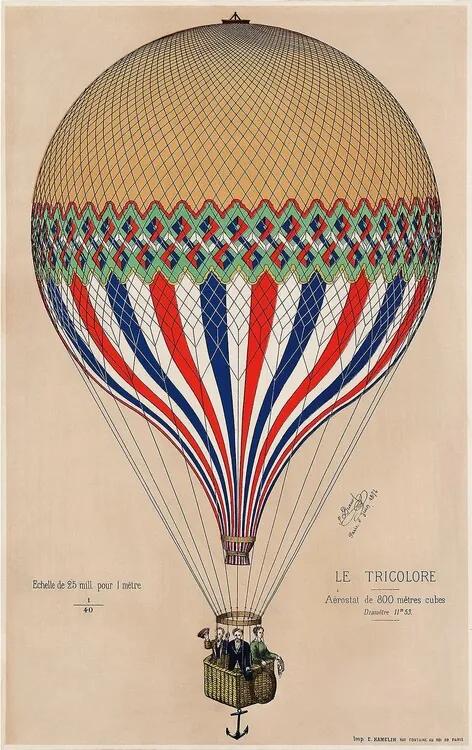 Αφίσα E. Hamelin - Heißluftballon Le Tricolore, (61 x 91.5 cm)