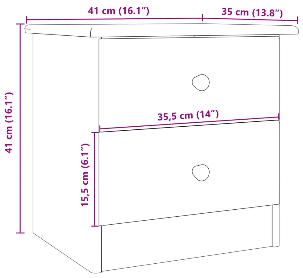 ΚΟΜΟΔΙΝΟ ALTA 43 X 35 X 40,5 ΕΚ. ΑΠΟ ΜΑΣΙΦ ΞΥΛΟ ΠΕΥΚΟΥ 353915