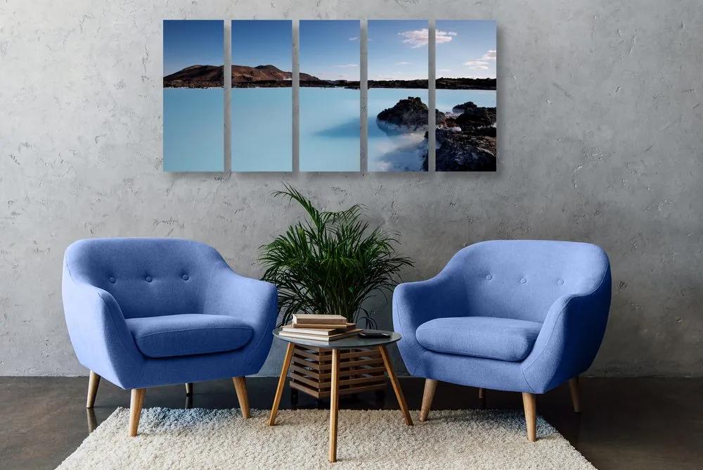 Εικόνα 5 τμημάτων μπλε λιμνοθάλασσα - 100x50