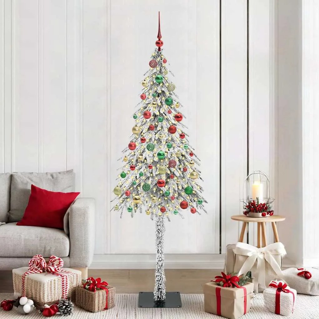 vidaXL Χριστουγεννιάτικο Δέντρο με 300 LED Λευκό 180 cm ΠΕ και Ατσάλι