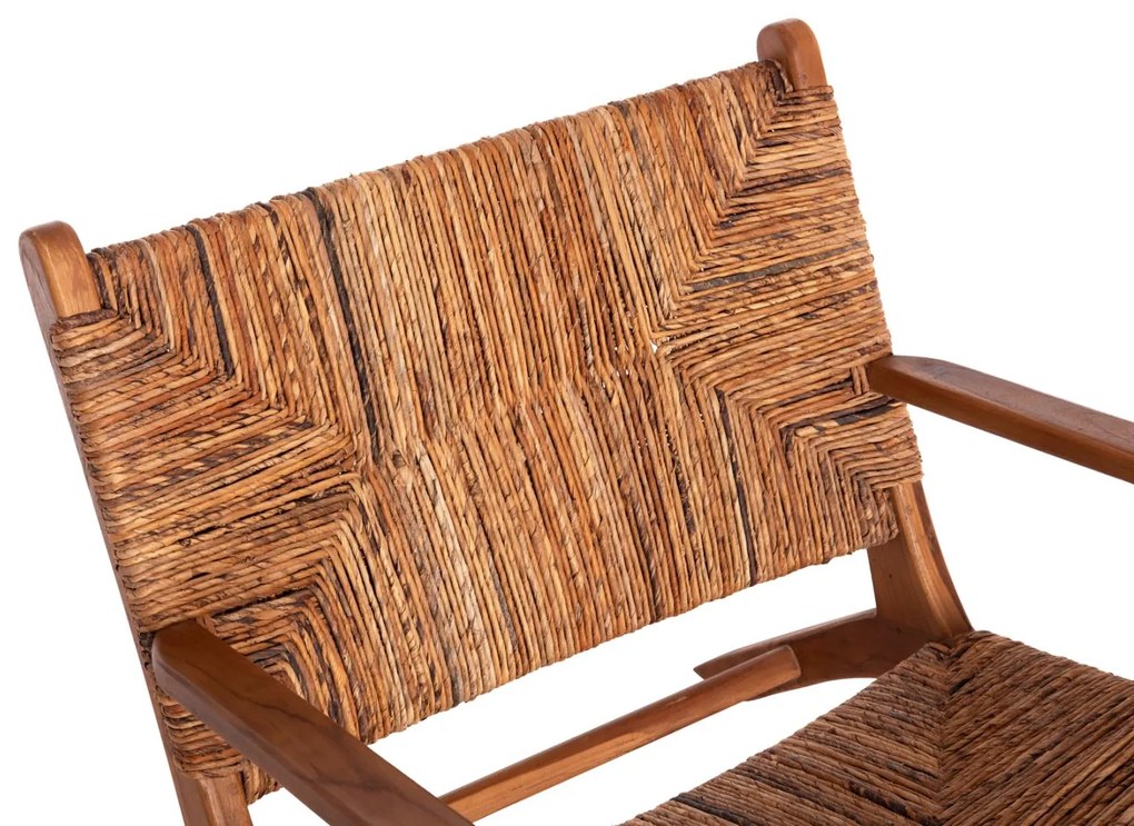 Καρέκλα - Πολυθρόνα TONDO C9914 Ξύλο TEAK - Ψάθα απο σχοινί Μπανάνας Φυσικό 69x74x68Υ εκ. 69x74x68 εκ.