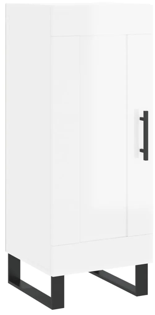 vidaXL Ντουλάπι Γυαλιστερό Λευκό 34,5x34x90 εκ. Επεξεργασμένο Ξύλο