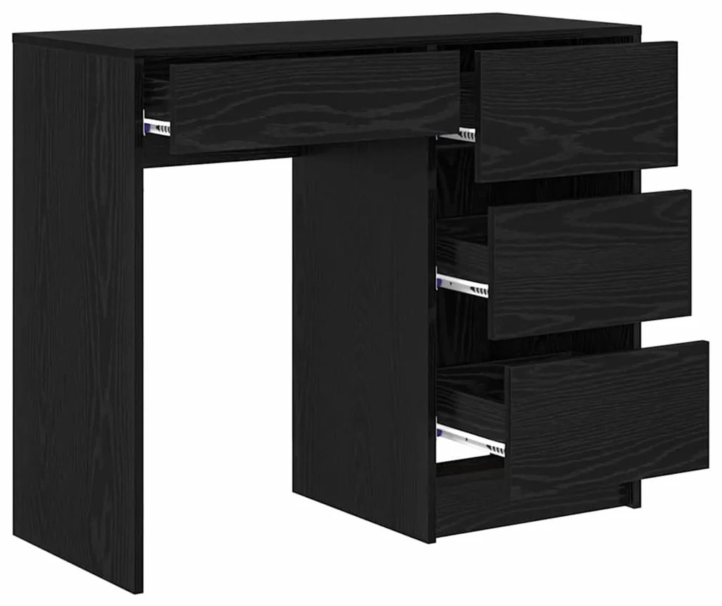 vidaXL Γραφείο με ράφι Μαύρη δρυς 90 x 37.5 x 75 εκ Επεξεργασμένο ξύλο
