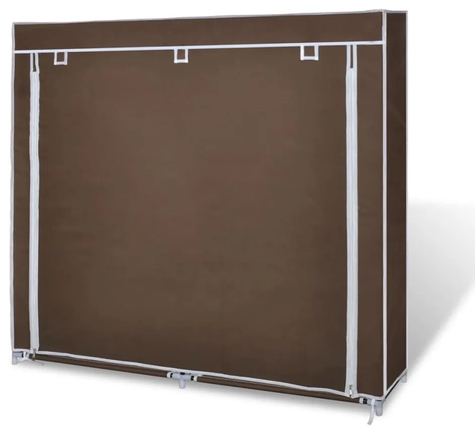 Παπουτσοθήκη με Κάλυμμα Καφέ 115 x 28 x 110 εκ. Υφασμάτινη