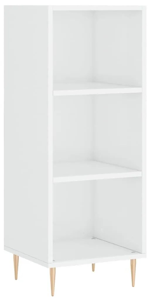 Ντουλάπι Γυαλιστερό Λευκό 34,5 x 32,5 x 90 εκ. Επεξεργ. Ξύλο - Λευκό