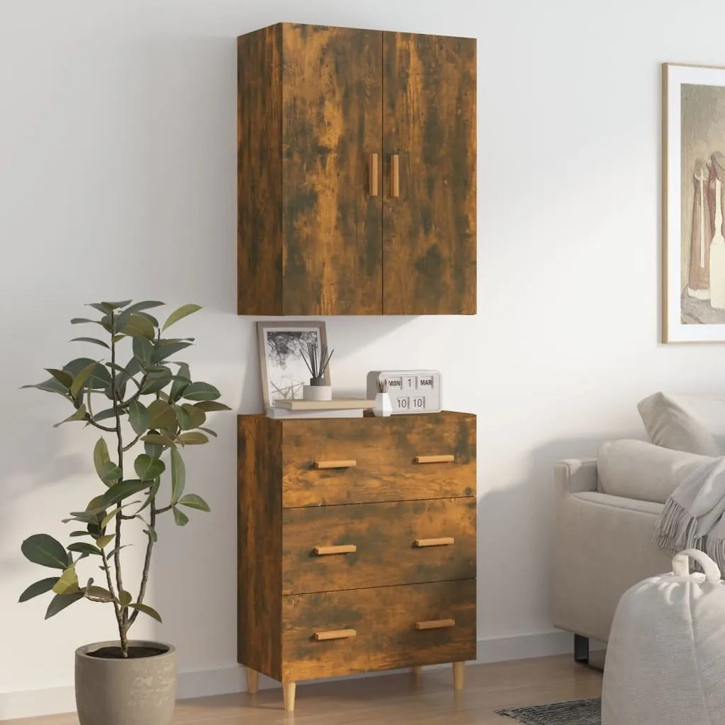 vidaXL Ντουλάπα Καπνιστή δρυς 70x34x180 cm από Επεξεργασμένο Ξύλο