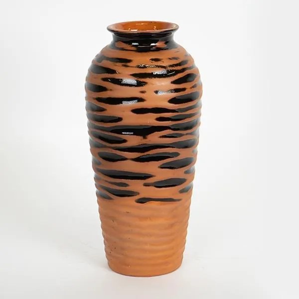 ΒΑΖΟ ΚΕΡΑΜΙΚΟ ΤΕΡΑΚΟΤΑ - ΜΑΥΡΟ 13.5x13.5x28.8cm|752-20233