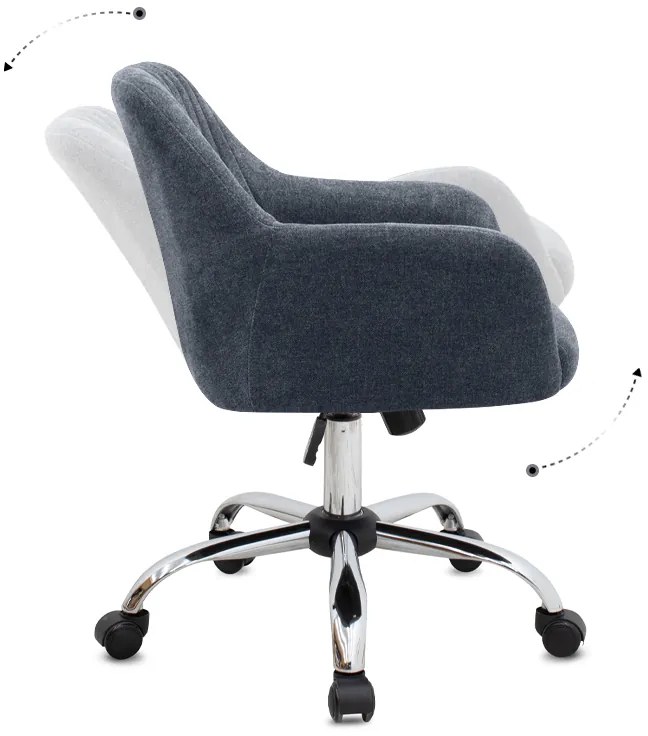 Καρέκλα γραφείου Lana Megapap υφασμάτινη χρώμα ανθρακί 61x61x80/90εκ.