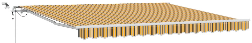 vidaXL Αυτόματη Ανασυρόμενη Τέντα με LED Ριγέ Πολύχρωμη 400x350 εκ.