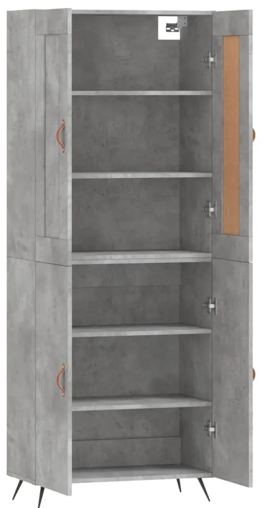 vidaXL Ντουλάπι Γκρι Σκυροδέματος 69,5x34x180 εκ. Επεξεργασμένο Ξύλο