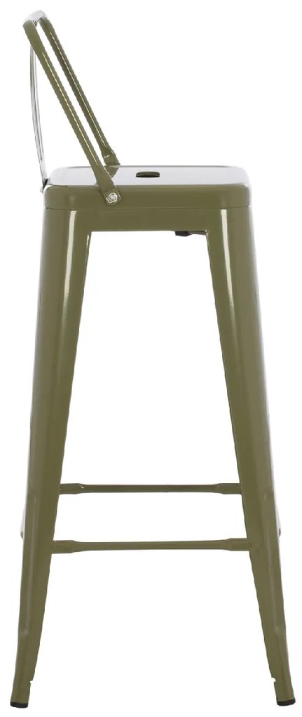 ΣΚΑΜΠΟ BAR ME ΠΛΑΤΗ ΜΕΤΑΛΛΙΚΟ MELITA-PRO HM8643.43 DARK OLIVE GREEN 42x42x100Υεκ.