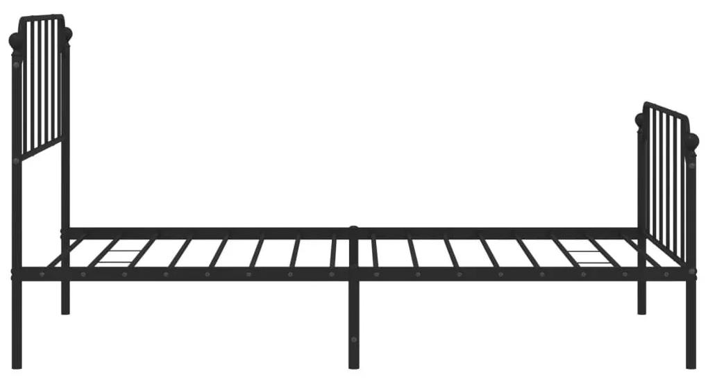 Πλαίσιο Κρεβατιού με Κεφαλάρι/Ποδαρικό Μαύρο 107x203 εκ Μέταλλο - Μαύρο