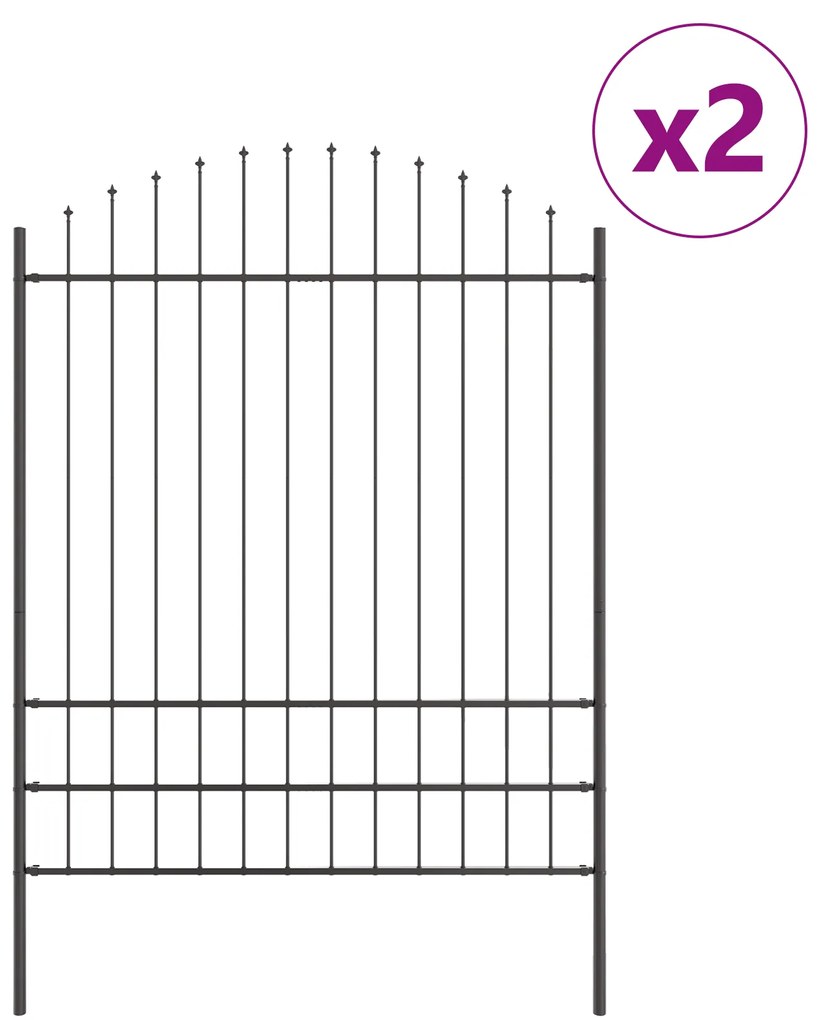 vidaXL Φράχτης Κήπου με Θόλο Γκρι 3,4x2 μ Χάλυβας