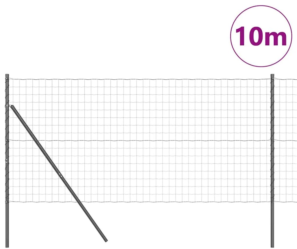vidaXL Φράχτης με Στήλες. Γκρι 1.2 x 10 m Ατσάλι