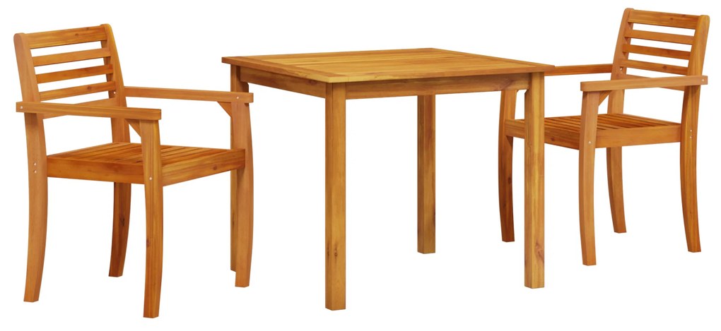 vidaXL Σετ Καρέκλας Κήπου 3 pcs Φυσικό Ξύλο 85 x 85 x 75 cm