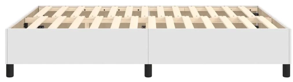 vidaXL Σκελετός Κρεβατιού με Ελατήρια Λευκό 140x190 εκ. από Συνθετικό Δέρμα