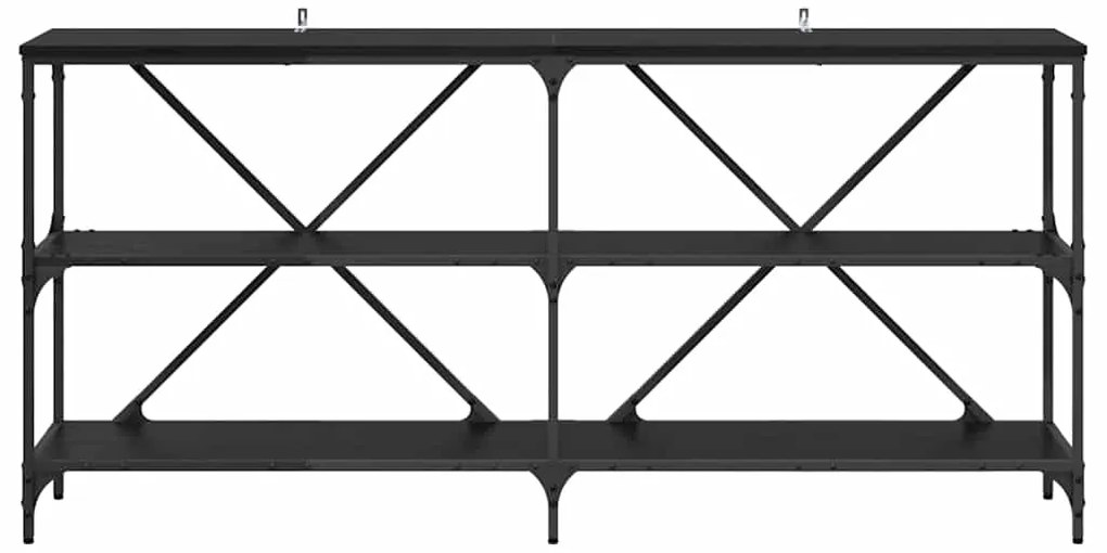 vidaXL Τραπέζι κονσόλας Μαύρη Οξυά 160 x 30 x 75 εκ Επεξεργασμένο ξύλο