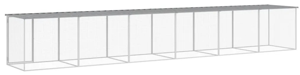 vidaXL Κοτέτσι - Κλουβί με Στέγη Αν. Γκρι 603x98x90 εκ. Γαλβαν. Ατσάλι