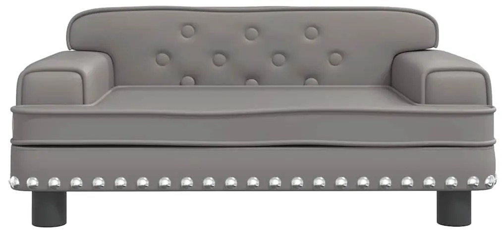 vidaXL Κρεβάτι Σκύλου Γκρι 70 x 45 x 30 εκ. από Συνθετικό Δέρμα