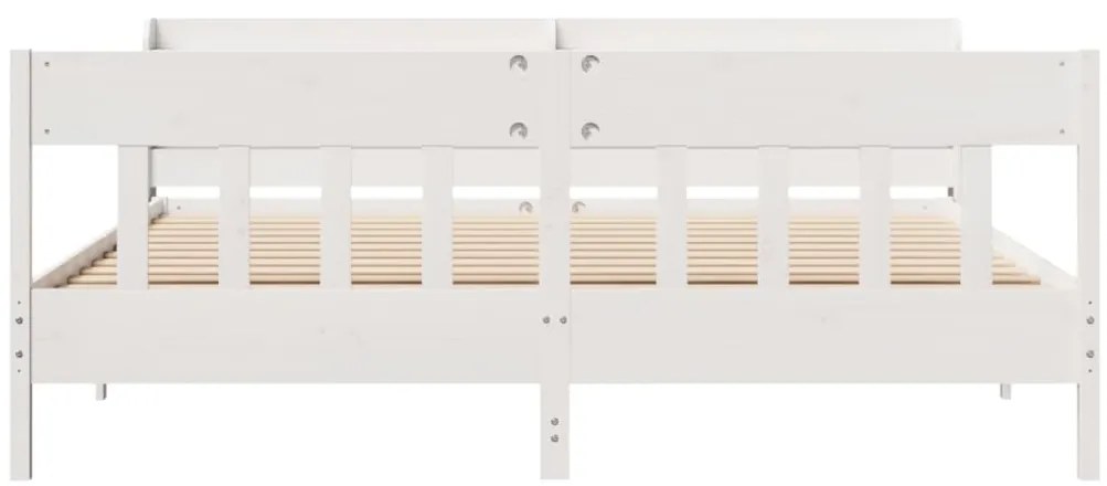vidaXL Σκελετός Κρεβ. Χωρίς Στρώμα Λευκό 180x200 εκ Μασίφ Πεύκο