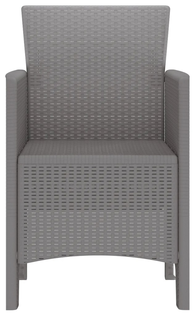 vidaXL Καρέκλα Κήπου 4 pcs Ανοιχτό γκρι 53 x 49 x 85 εκ. PP