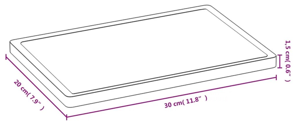 vidaXL Σανίδα Κοπής 30 x 20 x 1,5 εκ. από Μπαμπού