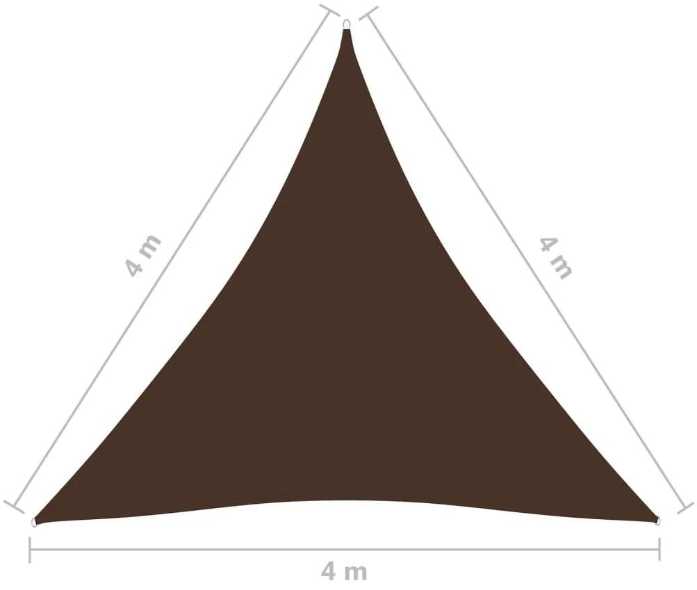 Πανί Σκίασης Τρίγωνο Καφέ 4 x 4 x 4 μ. από Ύφασμα Oxford - Καφέ