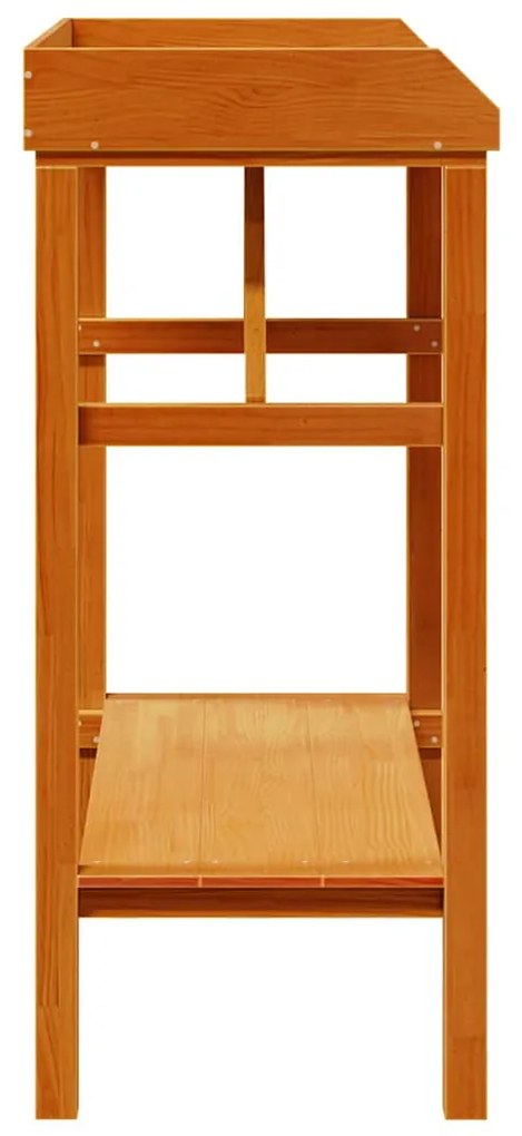 vidaXL Στήριξη φυτών με ράφι Καφέ 75 x 40 x 90 εκ. Μασίφ ξύλο πεύκου