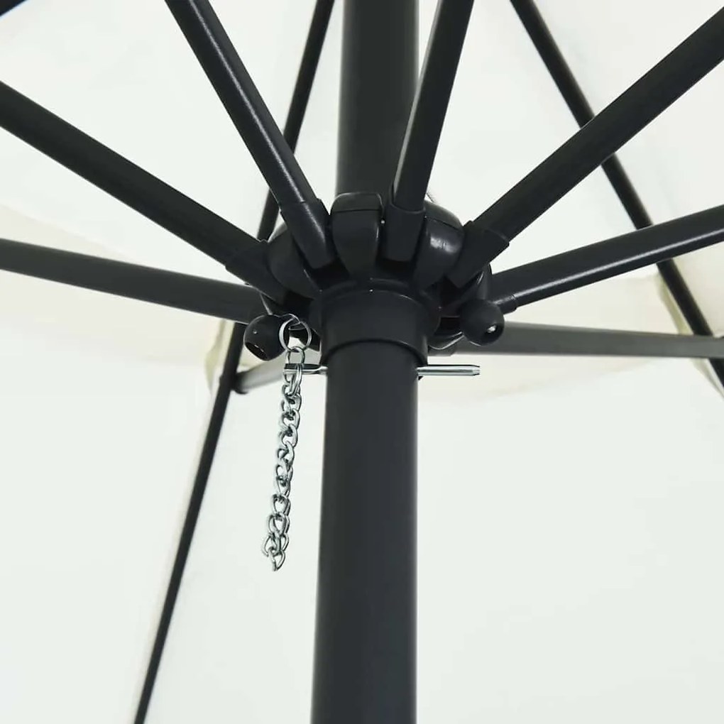 vidaXL Ομπρέλα Κήπου Άμμος 395 x 395 x 245 εκ. Πολυεστέρας και Χάλυβας