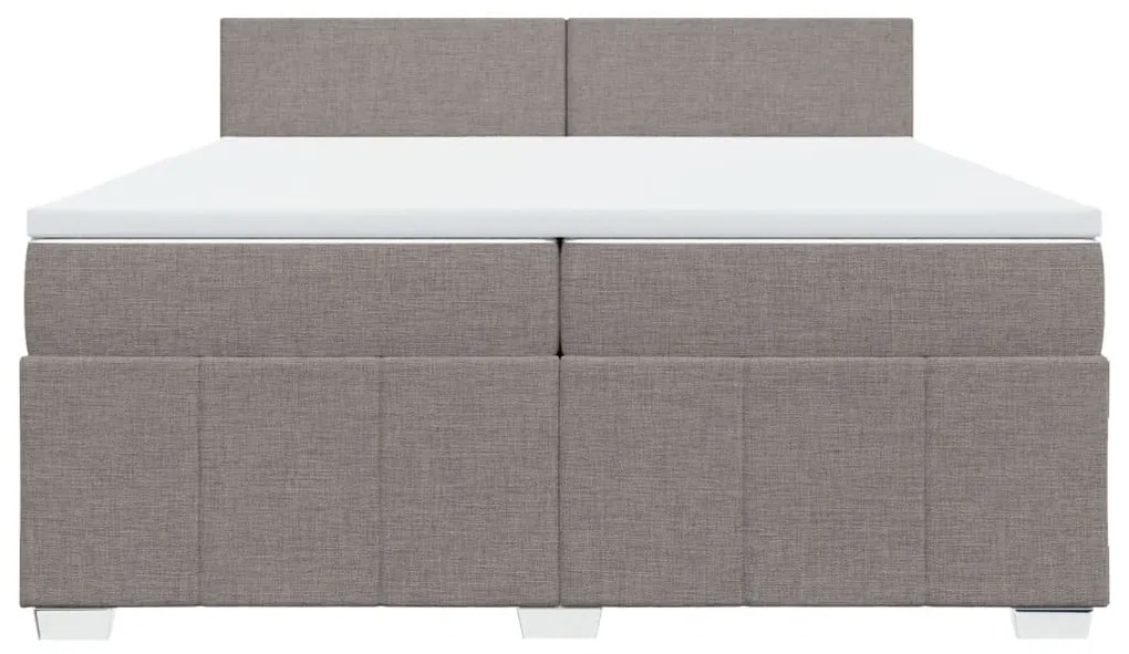 vidaXL Κρεβάτι Boxspring με Στρώμα Taupe 200x200 εκ. Υφασμάτινο